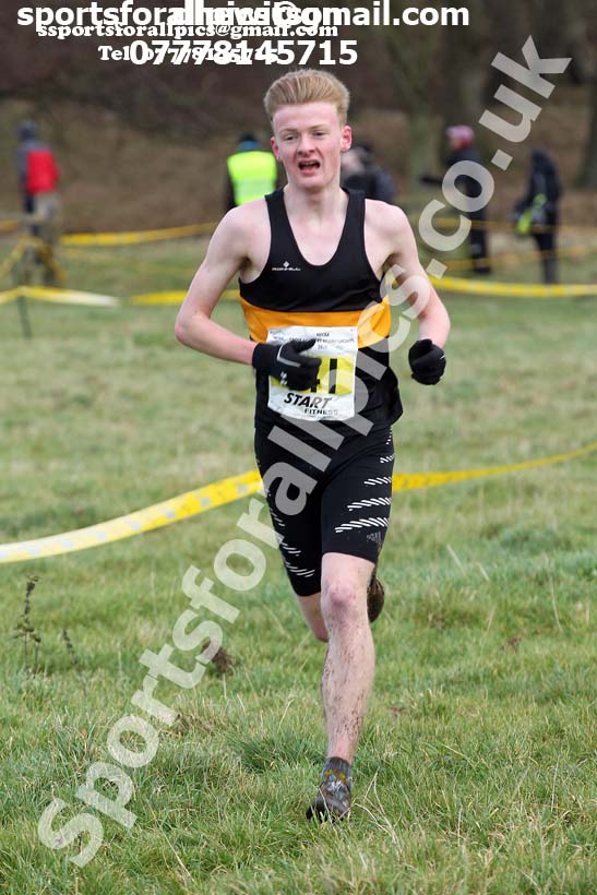 Mens under-17s cross country, 2019 North Eastern Cross Country Champs., Alnwick, Northumberland.  Photo: David T. Hewitson/Sports for All Pics